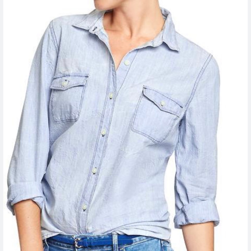 OLD NAVY- Long Sleeve Button-down Chambray shirt